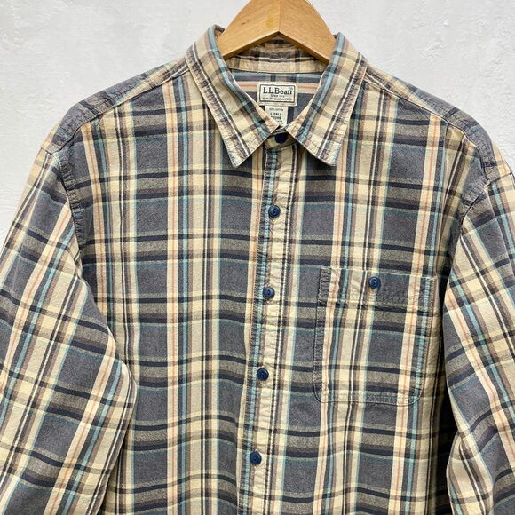 Vintage LL Bean Mens Plaid Button Down Shirt Large Tall Vintage Plaid Mens Shirt - Picture 2 of 15